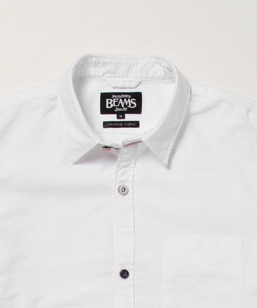 BEAMS（ビームス）の「BEAMS / トリコロール パイピング 7分袖 シャツ（シャツ/ブラウス・メンズ・ホワイト/サックスブルー/ネイビー・MEDIUM/LARGE/SMALL/X-LARGE）」の4枚目の写真