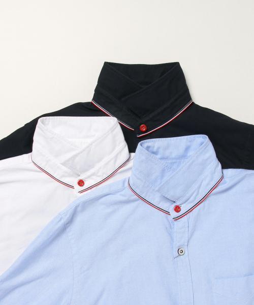 BEAMS（ビームス）の「BEAMS / トリコロール パイピング 7分袖 シャツ（シャツ/ブラウス・メンズ・ホワイト/サックスブルー/ネイビー・MEDIUM/LARGE/SMALL/X-LARGE）」の15枚目の写真