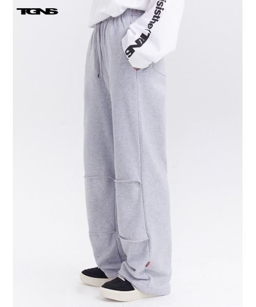 TGNS(ツーガンズ)の「ストリートファッション TGNS ツーガンズ SLOUCHY PLEATED BAGGY SWEATPANTS スウェットパンツ グレー スウェットパンツ ブラック(スウェットパンツ・メンズ・グレー/ブラック・L/M)」の8枚目の写真