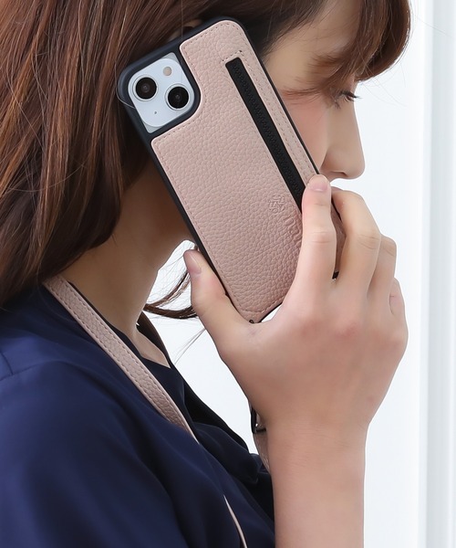 NANO universe（ナノユニバース）の「iPhone14 iPhone14Pro iPhone13 ロングストラップ 小物収納付き ナノユニバース 背面 スマホケース [ストラップ＆ポケット]（スマホケース/カバー・レディース・ベージュ/ブラック・N/O）」の15枚目の写真
