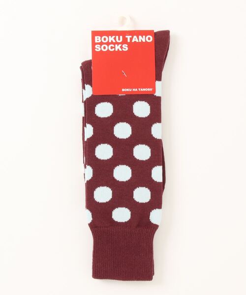 JUGLANS(ユグランス)の「BOKU HA TANOSⅡ ドットクルー(ソックス/靴下・メンズ・グリーン/ワイン/ブラック・25cm~27cm)」の1枚目の写真
