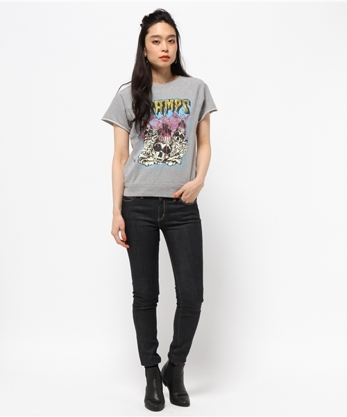 HYSTERIC GLAMOUR（ヒステリックグラマー）の「CR/OFF THE BONE pt SW（スウェット・レディース・ピンク/トップグレー/チャコールグレー・FREE）」の8枚目の写真