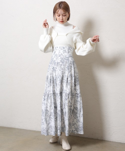 one after another NICE CLAUP（ワンアフターアナザーナイスクラップ）の「スタイルアップと華やかさ。コルセットフレアスカート（スカート・レディース・ドット/ベージュ/ピンク/ホワイト系その他・FREE）」の13枚目の写真