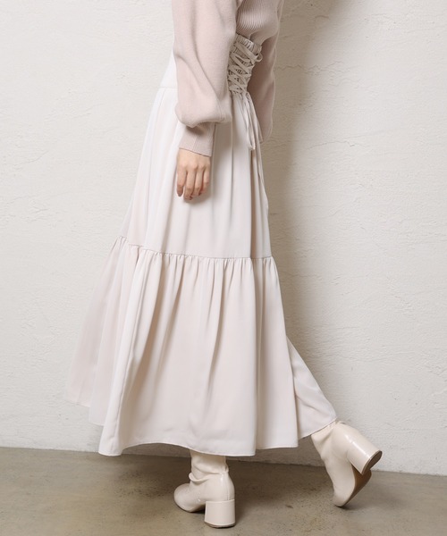 one after another NICE CLAUP（ワンアフターアナザーナイスクラップ）の「スタイルアップと華やかさ。コルセットフレアスカート（スカート・レディース・ドット/ベージュ/ピンク/ホワイト系その他・FREE）」の14枚目の写真