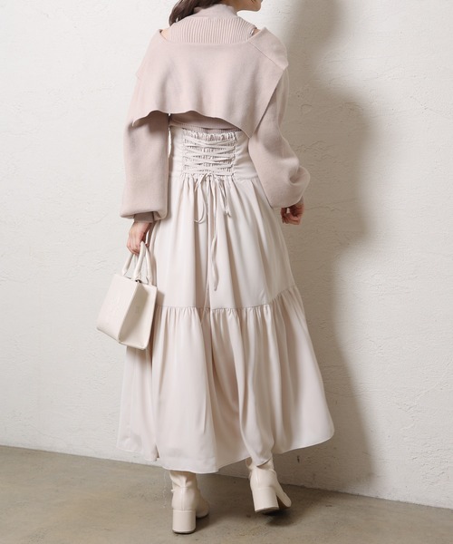 one after another NICE CLAUP（ワンアフターアナザーナイスクラップ）の「スタイルアップと華やかさ。コルセットフレアスカート（スカート・レディース・ドット/ベージュ/ピンク/ホワイト系その他・FREE）」の18枚目の写真