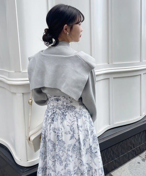 one after another NICE CLAUP（ワンアフターアナザーナイスクラップ）の「スタイルアップと華やかさ。コルセットフレアスカート（スカート・レディース・ドット/ベージュ/ピンク/ホワイト系その他・FREE）」の7枚目の写真