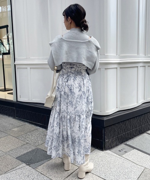 one after another NICE CLAUP（ワンアフターアナザーナイスクラップ）の「スタイルアップと華やかさ。コルセットフレアスカート（スカート・レディース・ドット/ベージュ/ピンク/ホワイト系その他・FREE）」の11枚目の写真