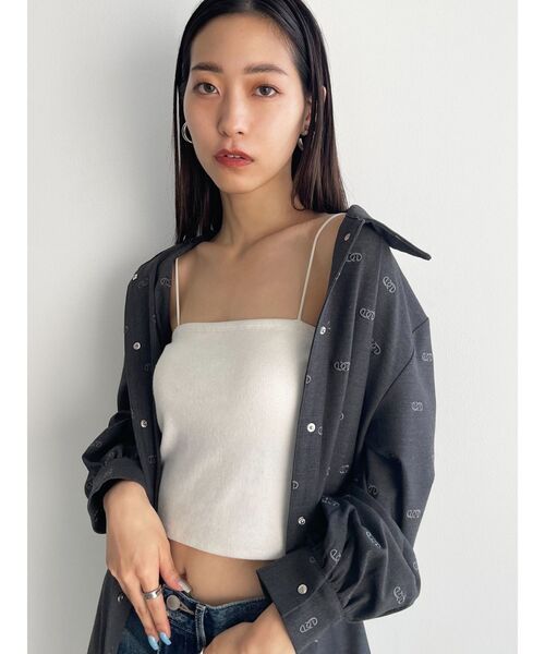 EMODA（エモダ）の「ボックスキャミ（キャミソール・レディース・ブラック/グレー/ブルー/ホワイト・FREE）」の2枚目の写真