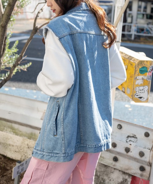 WEGO(ウィゴー)の「WEGO/オーバーサイズデニムベスト(ベスト・レディース・ブラック系その他/コバルトブルー・FREE)」の8枚目の写真