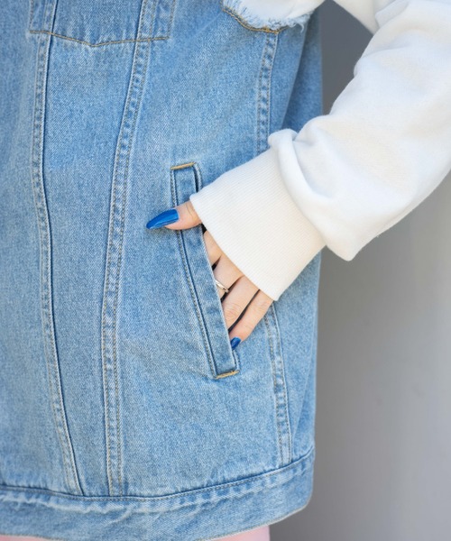 WEGO(ウィゴー)の「WEGO/オーバーサイズデニムベスト(ベスト・レディース・ブラック系その他/コバルトブルー・FREE)」の14枚目の写真