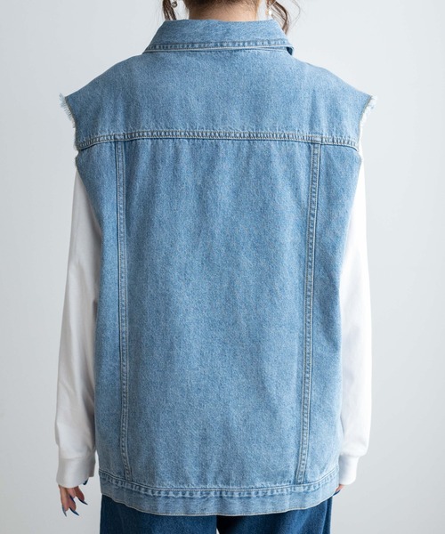 WEGO(ウィゴー)の「WEGO/オーバーサイズデニムベスト(ベスト・レディース・ブラック系その他/コバルトブルー・FREE)」の17枚目の写真