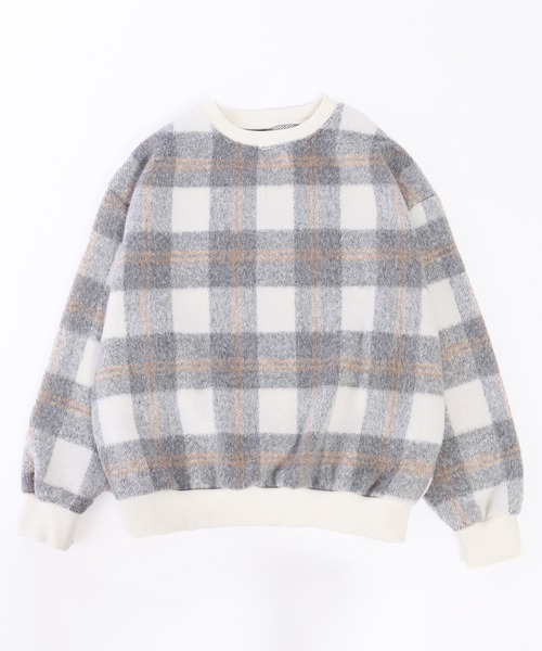 WC(ダブル シー)の「シャギーチェックビッグプルオーバー(スウェット・レディース・ブルー系その他/ブラック系その他/ピンク系その他・FREE)」の6枚目の写真
