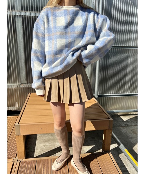 WC(ダブル シー)の「シャギーチェックビッグプルオーバー(スウェット・レディース・ブルー系その他/ブラック系その他/ピンク系その他・FREE)」の14枚目の写真