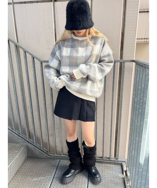 WC(ダブル シー)の「シャギーチェックビッグプルオーバー(スウェット・レディース・ブルー系その他/ブラック系その他/ピンク系その他・FREE)」の19枚目の写真