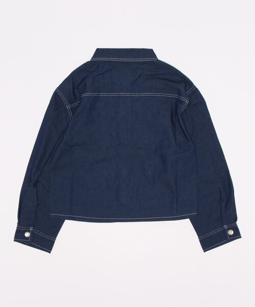 trois lapins kp（トロワラパンケーピー）の「デニムジャケット(140～160)（デニムジャケット・キッズ・ネイビー/マスタード・140cm/150cm/160cm）」の3枚目の写真