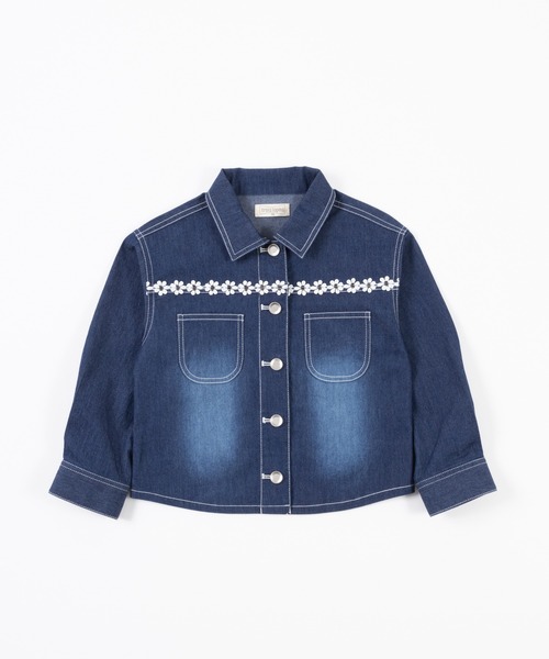 trois lapins kp（トロワラパンケーピー）の「デニムジャケット(140～160)（デニムジャケット・キッズ・ネイビー/マスタード・140cm/150cm/160cm）」の8枚目の写真