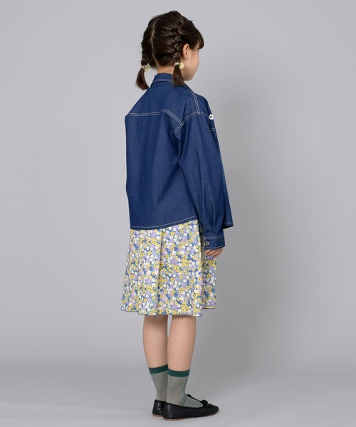 trois lapins kp（トロワラパンケーピー）の「デニムジャケット(140～160)（デニムジャケット・キッズ・ネイビー/マスタード・140cm/150cm/160cm）」の6枚目の写真