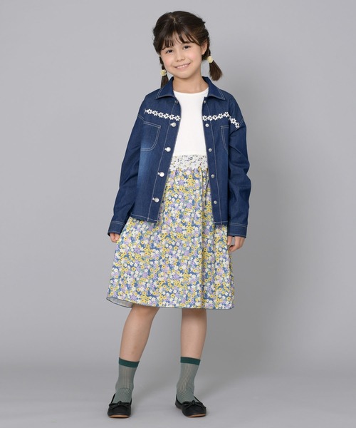 trois lapins kp（トロワラパンケーピー）の「デニムジャケット(140～160)（デニムジャケット・キッズ・ネイビー/マスタード・140cm/150cm/160cm）」の7枚目の写真