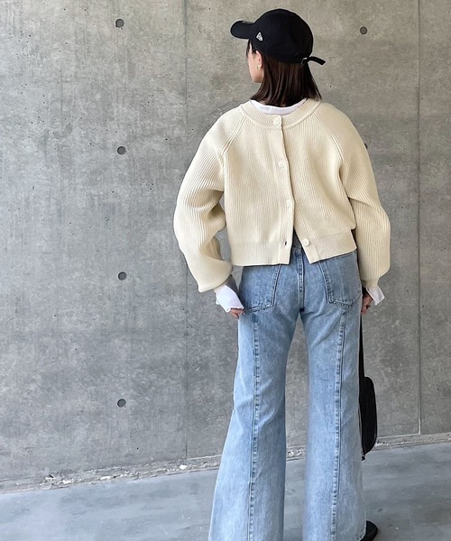 PAGEBOY（ページボーイ）の「スポンジ2WAYショートカーディガン（カーディガン/ボレロ・レディース・オフホワイト/ブルー/ブラック/その他・FREE）」の8枚目の写真