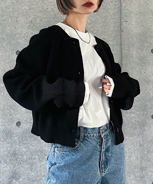 PAGEBOY（ページボーイ）の「スポンジ2WAYショートカーディガン（カーディガン/ボレロ・レディース・オフホワイト/ブルー/ブラック/その他・FREE）」の10枚目の写真