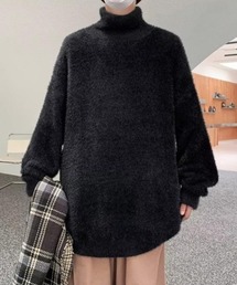 【バーレスク】オーバーサイズシャギータートルニット(BQ)