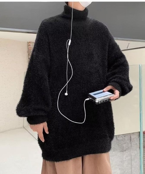 VIBGYOR（ヴィブジョー）の「【バーレスク】オーバーサイズシャギータートルニット(BQ)（ニット/セーター・メンズ・ホワイト/ブルー/ブラック・FREE）」の10枚目の写真