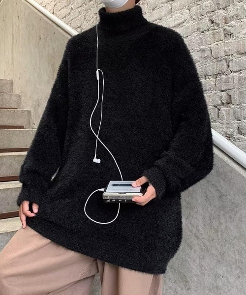 VIBGYOR（ヴィブジョー）の「【バーレスク】オーバーサイズシャギータートルニット(BQ)（ニット/セーター・メンズ・ホワイト/ブルー/ブラック・FREE）」の15枚目の写真