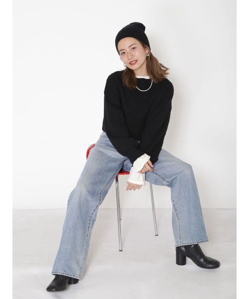 Ungrid（アングリッド）の「バックレースアップニットセットワンピース（ワンピース・レディース・ブラック/パープル/アイボリー・FREE）」の10枚目の写真