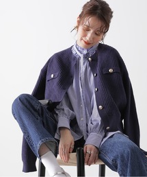 【追加生産】◆ムジツイード編みカーディガン