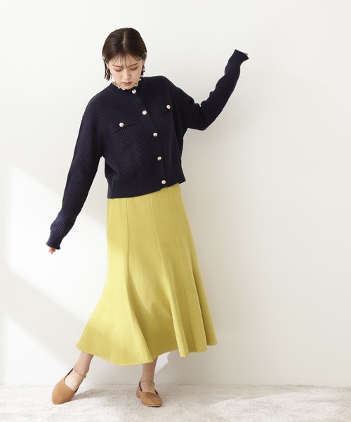 N.(N. Natural Beauty Basic)(エヌエヌナチュラルビューティーベーシック)の「【追加生産】◆ムジツイード編みカーディガン(カーディガン/ボレロ・レディース・オフホワイト/ネイビー・MEDIUM)」の10枚目の写真