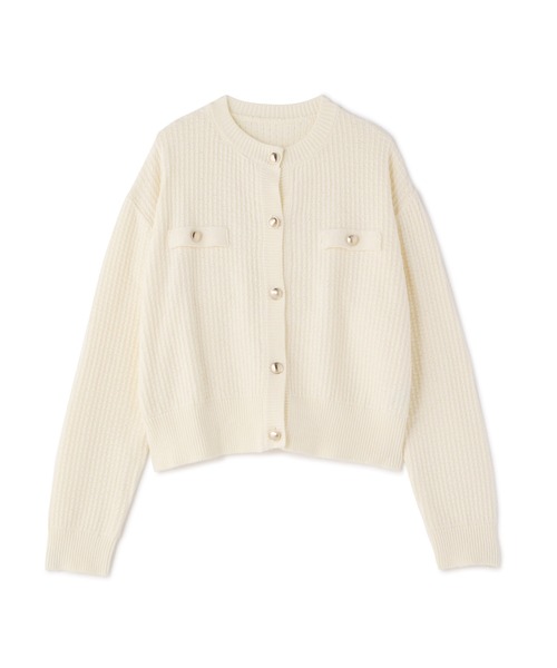 N.(N. Natural Beauty Basic)(エヌエヌナチュラルビューティーベーシック)の「【追加生産】◆ムジツイード編みカーディガン(カーディガン/ボレロ・レディース・オフホワイト/ネイビー・MEDIUM)」の12枚目の写真