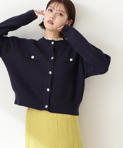 N.(N. Natural Beauty Basic)(エヌエヌナチュラルビューティーベーシック)の「【追加生産】◆ムジツイード編みカーディガン(カーディガン/ボレロ・レディース・オフホワイト/ネイビー・MEDIUM)」の18枚目の写真