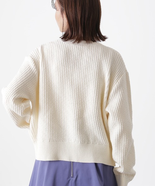 N.(N. Natural Beauty Basic)(エヌエヌナチュラルビューティーベーシック)の「【追加生産】◆ムジツイード編みカーディガン(カーディガン/ボレロ・レディース・オフホワイト/ネイビー・MEDIUM)」の16枚目の写真