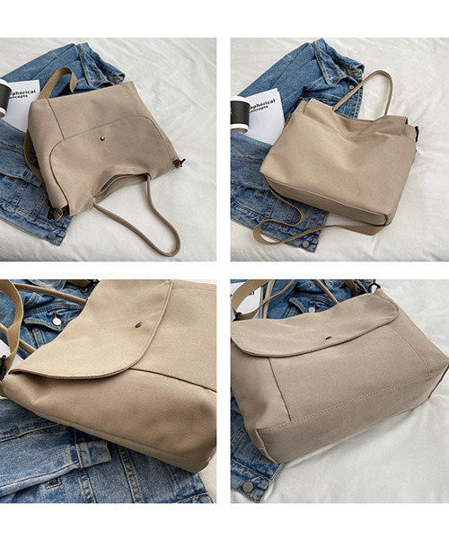 c.u.l(シーユーエル)の「ハンドル付き ユニセックス キャンバスショルダーバック cula566(ショルダーバッグ・レディース・ベージュ/カーキ/アイボリー/ブラック・FREE)」の20枚目の写真