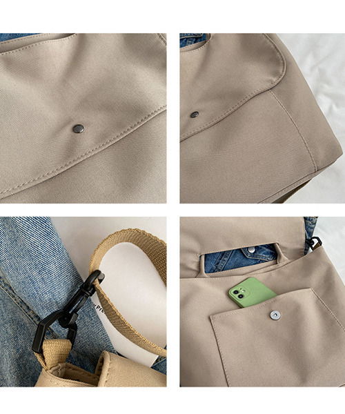 c.u.l(シーユーエル)の「ハンドル付き ユニセックス キャンバスショルダーバック cula566(ショルダーバッグ・レディース・ベージュ/カーキ/アイボリー/ブラック・FREE)」の21枚目の写真