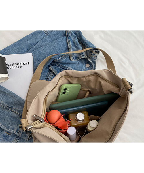 c.u.l(シーユーエル)の「ハンドル付き ユニセックス キャンバスショルダーバック cula566(ショルダーバッグ・レディース・ベージュ/カーキ/アイボリー/ブラック・FREE)」の22枚目の写真