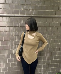 SPIGA | デコルテクロスリブニット(ニット/セーター)