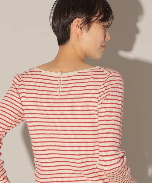 BARNYARDSTORM（バンヤードストーム）の「BARNYARDSTORM / ボーダーニット（ニット/セーター・レディース・レッド/ブラック×ホワイト・1/0）」の3枚目の写真