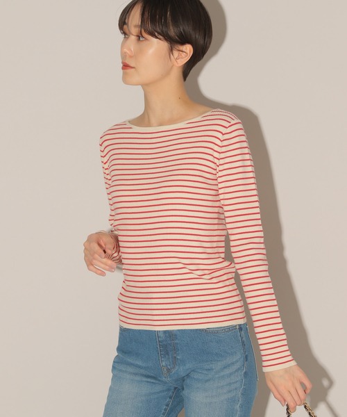 BARNYARDSTORM（バンヤードストーム）の「BARNYARDSTORM / ボーダーニット（ニット/セーター・レディース・レッド/ブラック×ホワイト・1/0）」の5枚目の写真