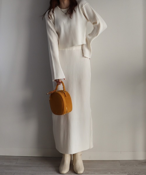 COURO（コウロ）の「スポンディッシュロングナロースカート【セットアップ可能】（スカート・レディース・ベージュ/グリーン/オフホワイト/ブラック・M）」の7枚目の写真