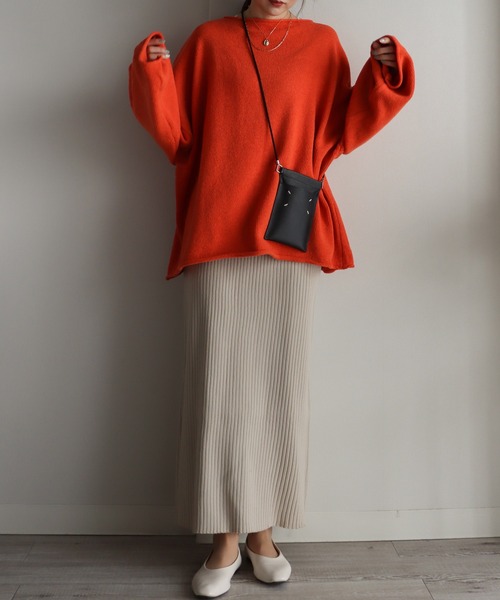 COURO（コウロ）の「スポンディッシュロングナロースカート【セットアップ可能】（スカート・レディース・ベージュ/グリーン/オフホワイト/ブラック・M）」の14枚目の写真