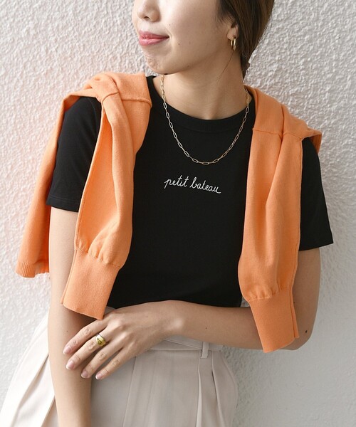 PETIT BATEAU（プチバトー）の「【SHIPS any別注】PETIT BATEAU:半袖 Tシャツ 23SS（Tシャツ/カットソー・レディース・ブラック/ホワイト・ONE SIZE）」の2枚目の写真