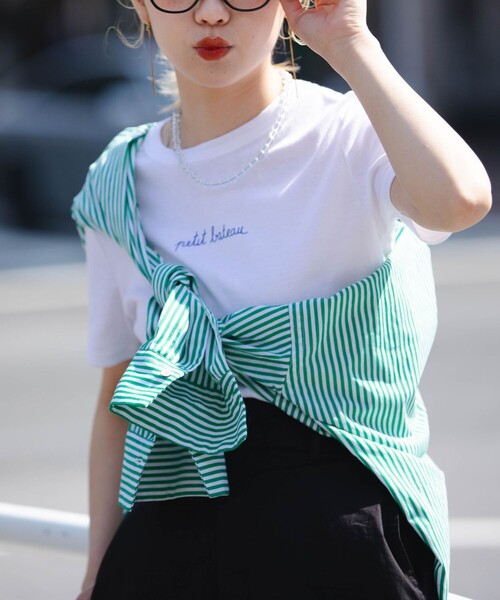 PETIT BATEAU（プチバトー）の「【SHIPS any別注】PETIT BATEAU:半袖 Tシャツ 23SS（Tシャツ/カットソー・レディース・ブラック/ホワイト・ONE SIZE）」の14枚目の写真