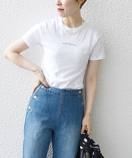 PETIT BATEAU（プチバトー）の「【SHIPS any別注】PETIT BATEAU:半袖 Tシャツ 23SS（Tシャツ/カットソー・レディース・ブラック/ホワイト・ONE SIZE）」の19枚目の写真