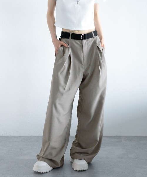 PAGEBOY(ページボーイ)の「SETUPルーズパンツ(その他パンツ・レディース・チャコールグレー/オフホワイト/ブラック・FREE)」の3枚目の写真