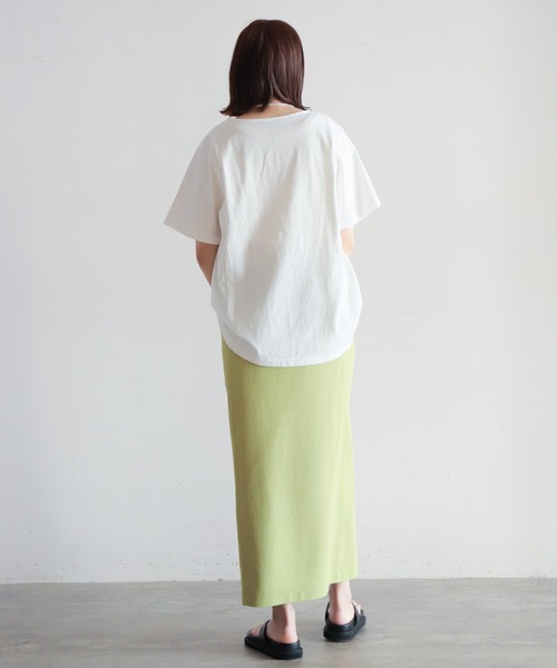 NOMBRE IMPAIR（ノンブルアンペール）の「ヘリンボーンコンビ　半袖P/O（Tシャツ/カットソー・レディース・ホワイト×レッド/ホワイト×グレー/ホワイト×グリーン・FREE）」の16枚目の写真
