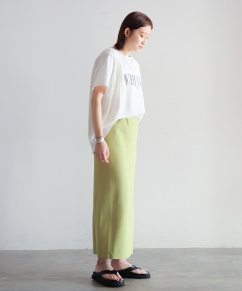NOMBRE IMPAIR（ノンブルアンペール）の「ヘリンボーンコンビ　半袖P/O（Tシャツ/カットソー・レディース・ホワイト×レッド/ホワイト×グレー/ホワイト×グリーン・FREE）」の19枚目の写真