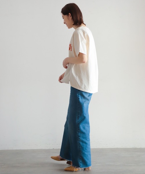 NOMBRE IMPAIR（ノンブルアンペール）の「ヘリンボーンコンビ　半袖P/O（Tシャツ/カットソー・レディース・ホワイト×レッド/ホワイト×グレー/ホワイト×グリーン・FREE）」の4枚目の写真