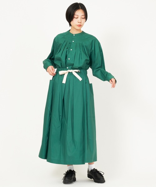 nicholson and nicholson（ニコルソンアンドニコルソン）の「KANON-POPLIN（スカート・レディース・ライトグレー/グリーン・38）」の13枚目の写真