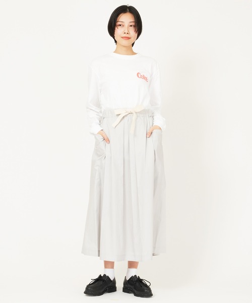 nicholson and nicholson（ニコルソンアンドニコルソン）の「KANON-POPLIN（スカート・レディース・ライトグレー/グリーン・38）」の8枚目の写真